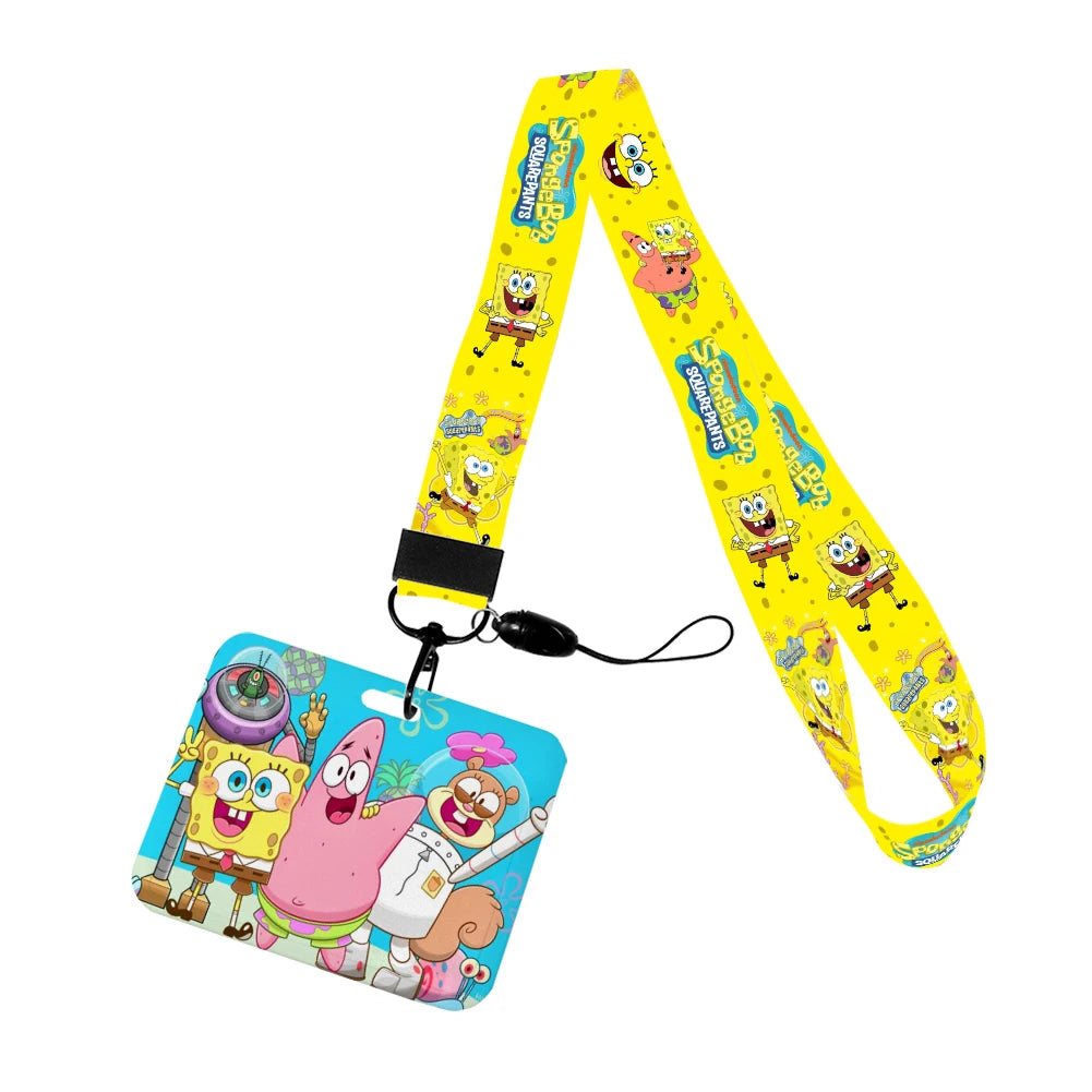 Cartoon SpongeBob ID Card Holder with Lanyard - Image 7