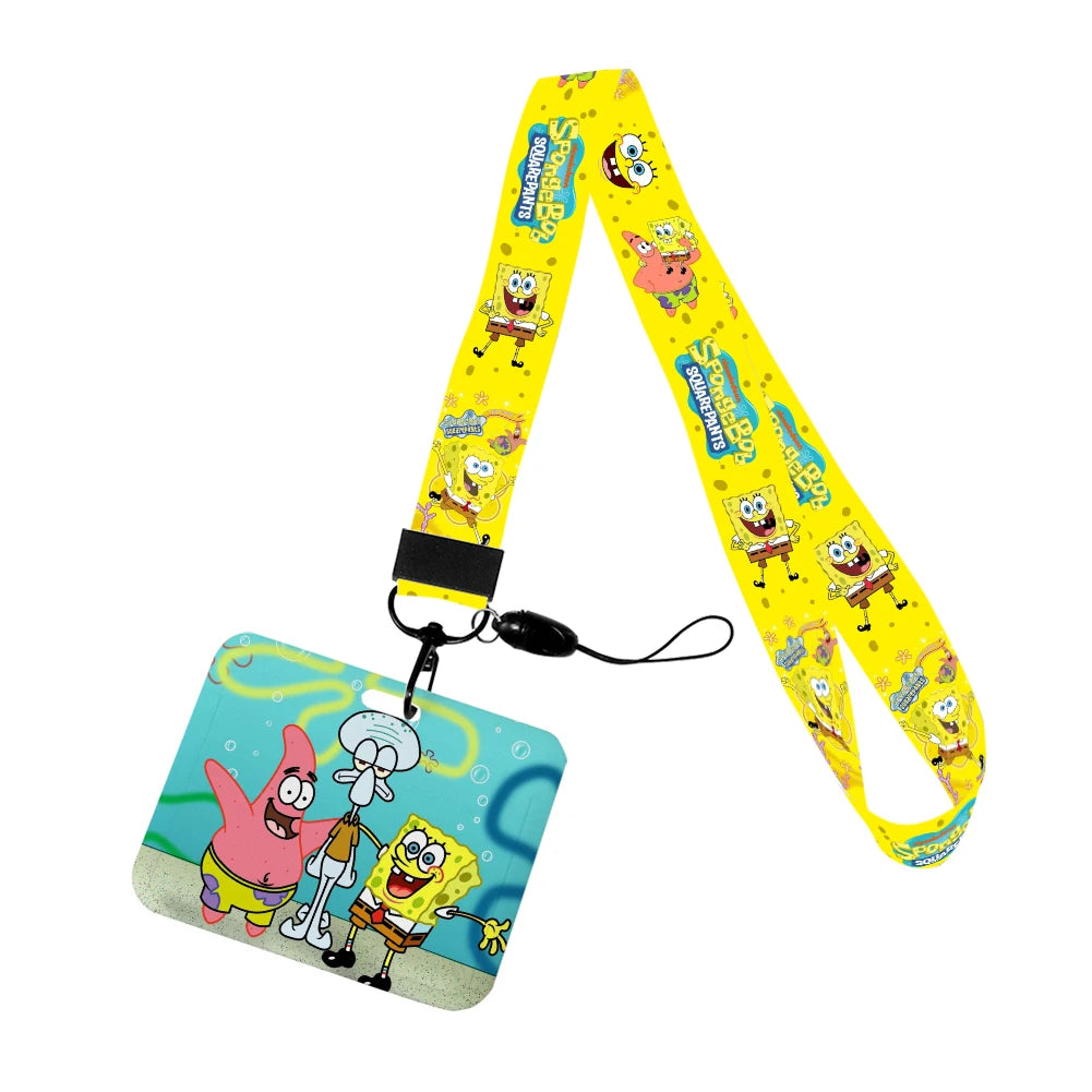 Cartoon SpongeBob ID Card Holder with Lanyard - Image 4