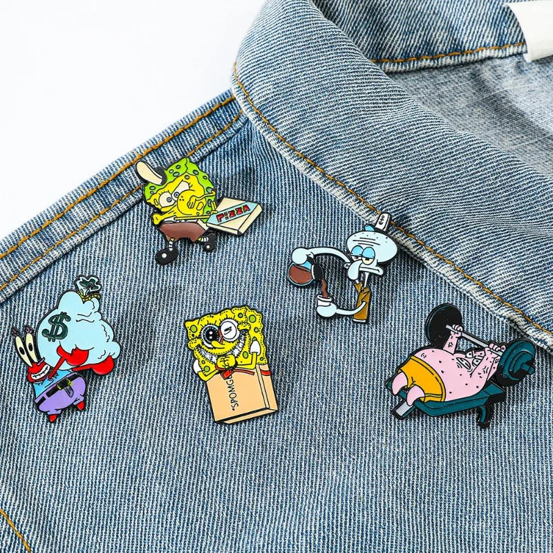 Squidward & Patrick Star Brooches - Image 2