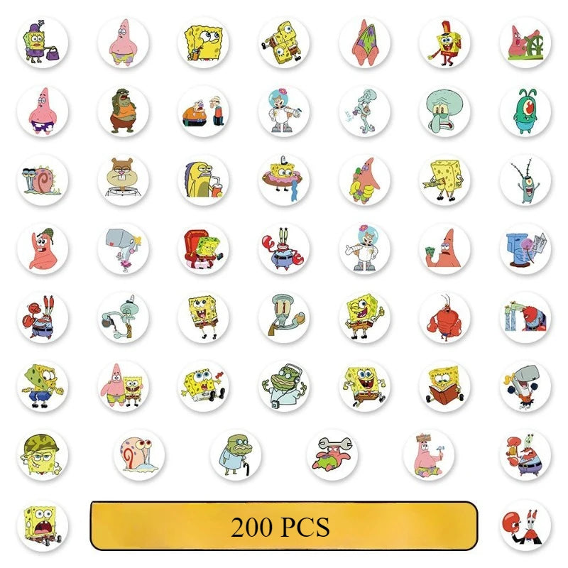 200PCS Cartoon Cute SpongeBob SquarePants - Image 2